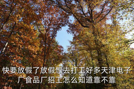 快要放假了放假想去打工好多天津電子廠食品廠招工怎么知道靠不靠