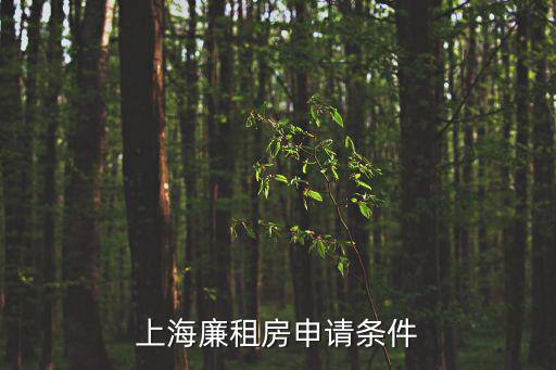 上海廉租房申請條件