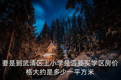 要是到武清區(qū)上小學(xué)是否要買學(xué)區(qū)房價(jià)格大約是多少一平方米