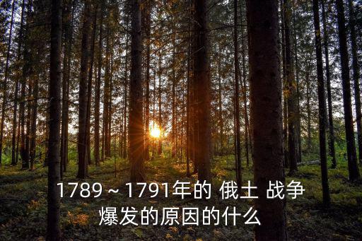 1789～1791年的 俄土 戰爭爆發的原因的什么