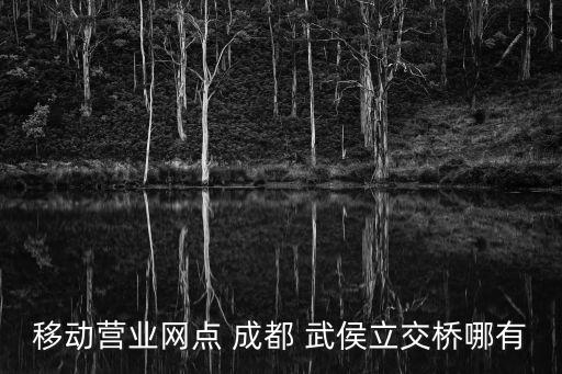移動營業網點 成都 武侯立交橋哪有