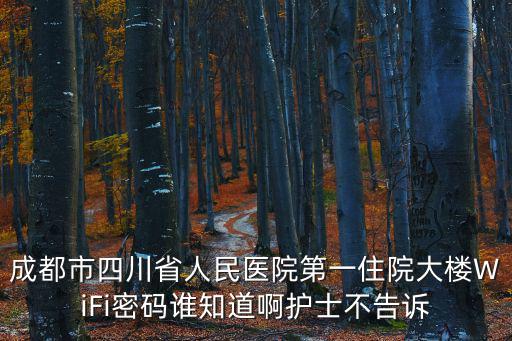 成都市四川省人民醫院第一住院大樓WiFi密碼誰知道啊護士不告訴