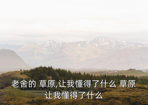 老舍的 草原,讓我懂得了什么 草原讓我懂得了什么