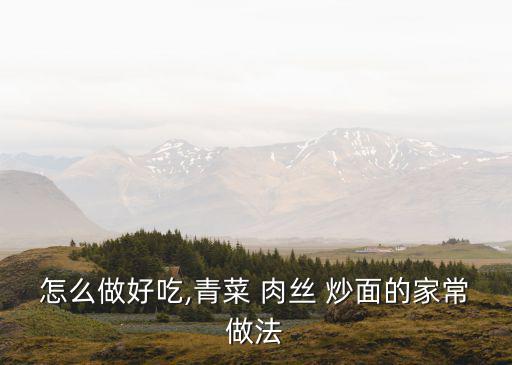 雞蛋肉絲炒面,這碗面要怎么做?