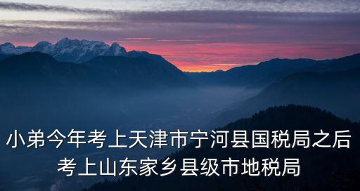 小弟今年考上天津市寧河縣國稅局之后考上山東家鄉縣級市地稅局