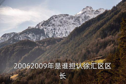 上海徐匯區(qū)區(qū)長是誰，20062009年是誰擔認徐匯區(qū)區(qū)長