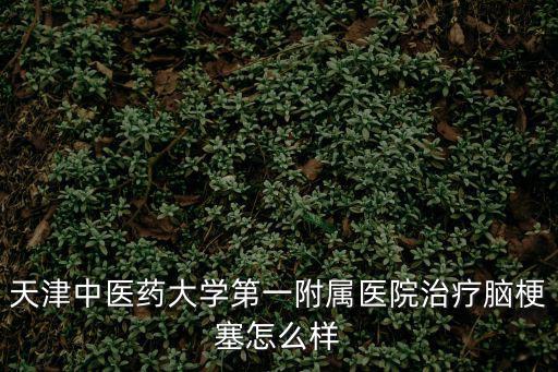 天津中醫藥大學第一附屬醫院治療腦梗塞怎么樣