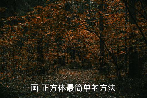 畫(huà) 正方體最簡(jiǎn)單的方法