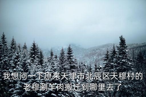 我想問一下原來天津市北辰區天穆村的老穆涮羊肉搬遷到哪里去了