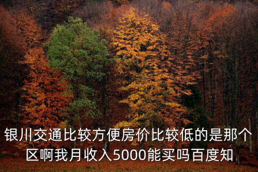 銀川交通比較方便房價比較低的是那個區啊我月收入5000能買嗎百度知