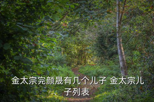  金太宗完顏晟有幾個兒子 金太宗兒子列表