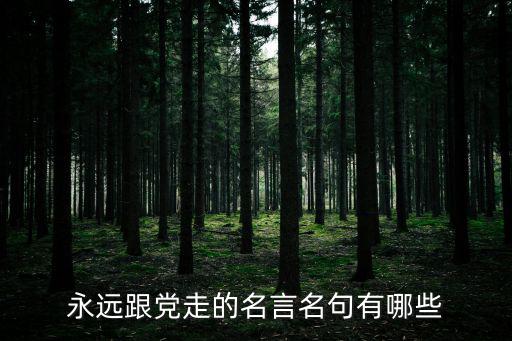 永遠跟黨走的名言名句有哪些