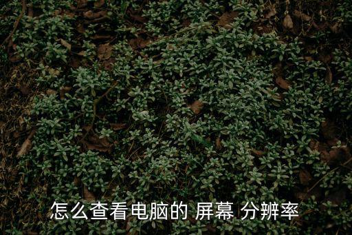 怎么查看電腦的 屏幕 分辨率