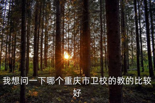 我想問(wèn)一下哪個(gè)重慶市衛(wèi)校的教的比較好