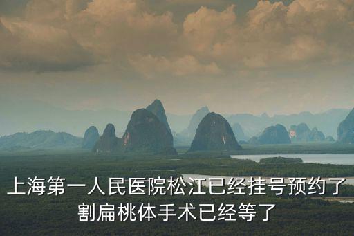 上海第一人民醫院松江已經掛號預約了割扁桃體手術已經等了