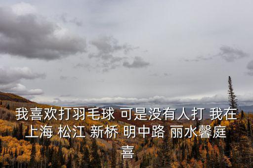 我喜歡打羽毛球 可是沒有人打 我在上海 松江 新橋 明中路 麗水馨庭 喜