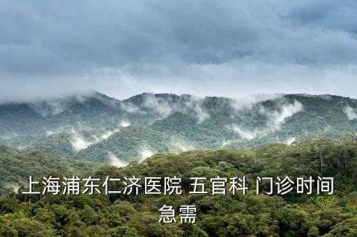 上海浦東仁濟醫院 五官科 門診時間急需