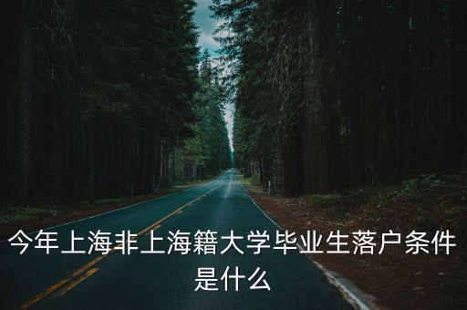 今年上海非上海籍大學(xué)畢業(yè)生落戶條件是什么