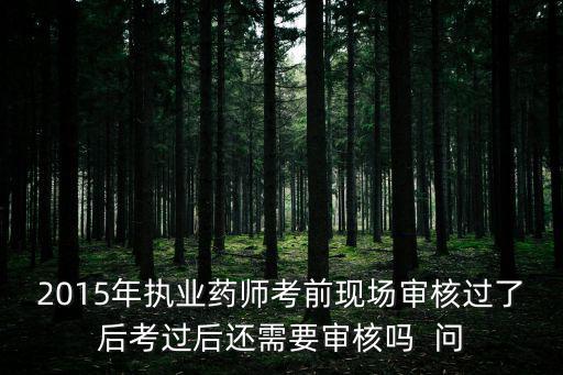 2015年執業藥師考前現場審核過了后考過后還需要審核嗎  問