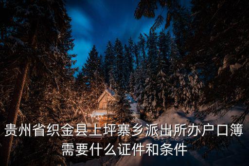 天津市寨上派出所，貴州省織金縣上坪寨鄉(xiāng)派出所辦戶口簿需要什么證件和條件