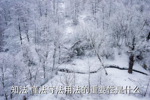  知法 懂法守法用法的重要性是什么