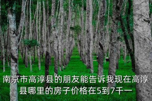 南京市高淳縣的朋友能告訴我現在高淳縣哪里的房子價格在5到7千一