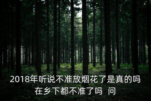 天津市解禁煙花爆竹是真的還假的，2018年聽說不準(zhǔn)放煙花了是真的嗎在鄉(xiāng)下都不準(zhǔn)了嗎  問
