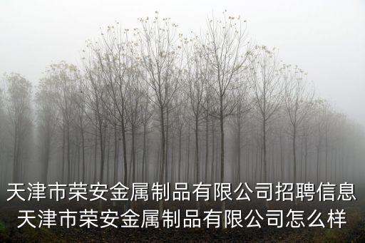 天津市榮安金屬制品有限公司招聘信息天津市榮安金屬制品有限公司怎么樣