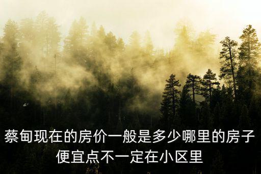 蔡甸現在的房價一般是多少哪里的房子便宜點不一定在小區里
