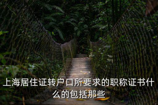 上海居住證轉(zhuǎn)戶口所要求的職稱證書(shū)什么的包括那些