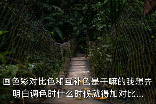 畫色彩對比色和互補色是干嘛的我想弄明白調色時什么時候就得加對比...