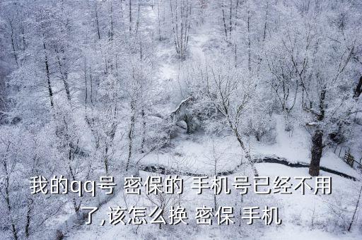 我的qq號 密保的 手機號已經不用了,該怎么換 密保 手機