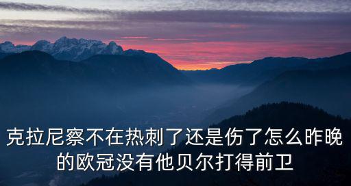 克拉尼察不在熱刺了還是傷了怎么昨晚的歐冠沒有他貝爾打得前衛