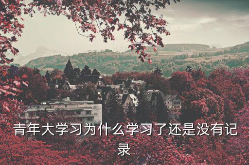  青年大學習為什么學習了還是沒有記錄