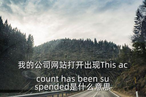 我的公司網站打開出現This account has been suspended是什么意思