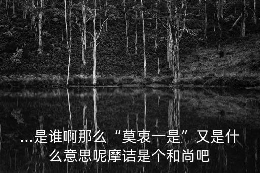 ...是誰啊那么“莫衷一是”又是什么意思呢摩詰是個(gè)和尚吧
