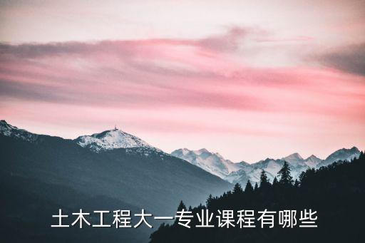  土木工程大一專業課程有哪些
