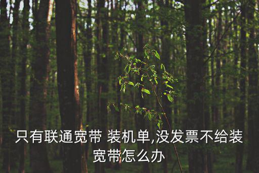 只有聯通寬帶 裝機單,沒發票不給裝寬帶怎么辦