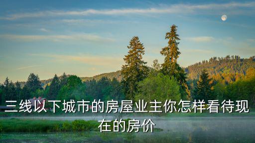 三線以下城市的房屋業(yè)主你怎樣看待現(xiàn)在的房價