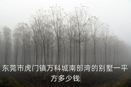 東莞市虎門鎮萬科城南部灣的別墅一平方多少錢