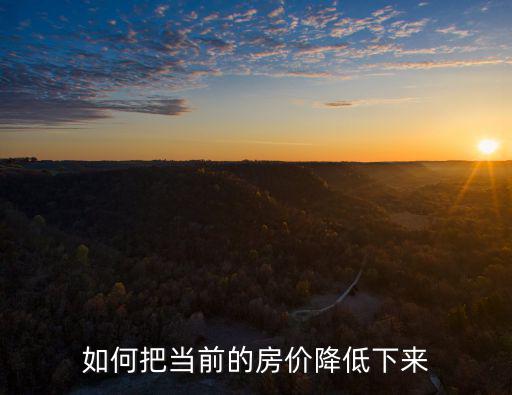 如何把當(dāng)前的房?jī)r(jià)降低下來