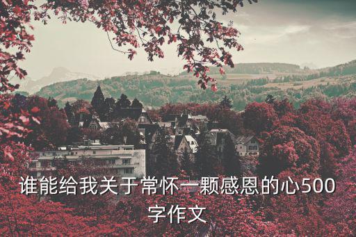 誰能給我關(guān)于常懷一顆感恩的心500字作文