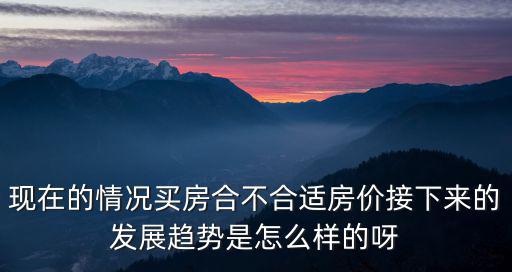 現在的情況買房合不合適房價接下來的發展趨勢是怎么樣的呀