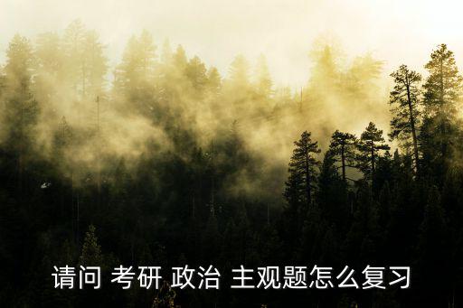 請問 考研 政治 主觀題怎么復習