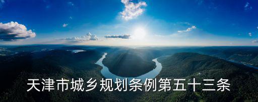 天津市城鄉規劃條例第五十三條
