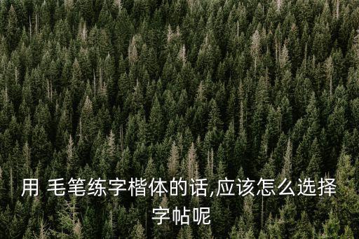 用 毛筆練字楷體的話,應該怎么選擇 字帖呢