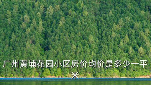 廣州黃埔花園小區房價均價是多少一平米