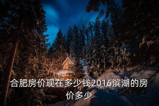 合肥房價現在多少錢2016濱湖的房價多少