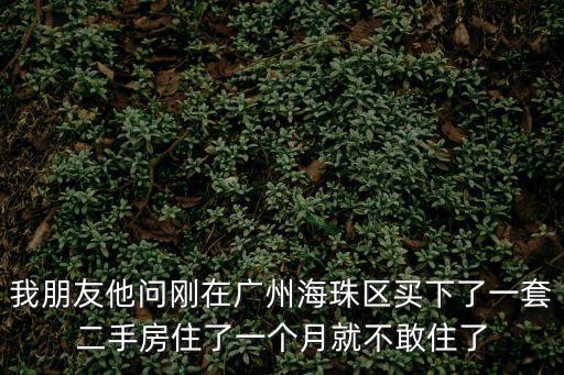 我朋友他問剛在廣州海珠區(qū)買下了一套二手房住了一個月就不敢住了
