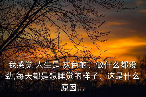 我感覺 人生是 灰色的、做什么都沒勁,每天都是想睡覺的樣子、這是什么原因...